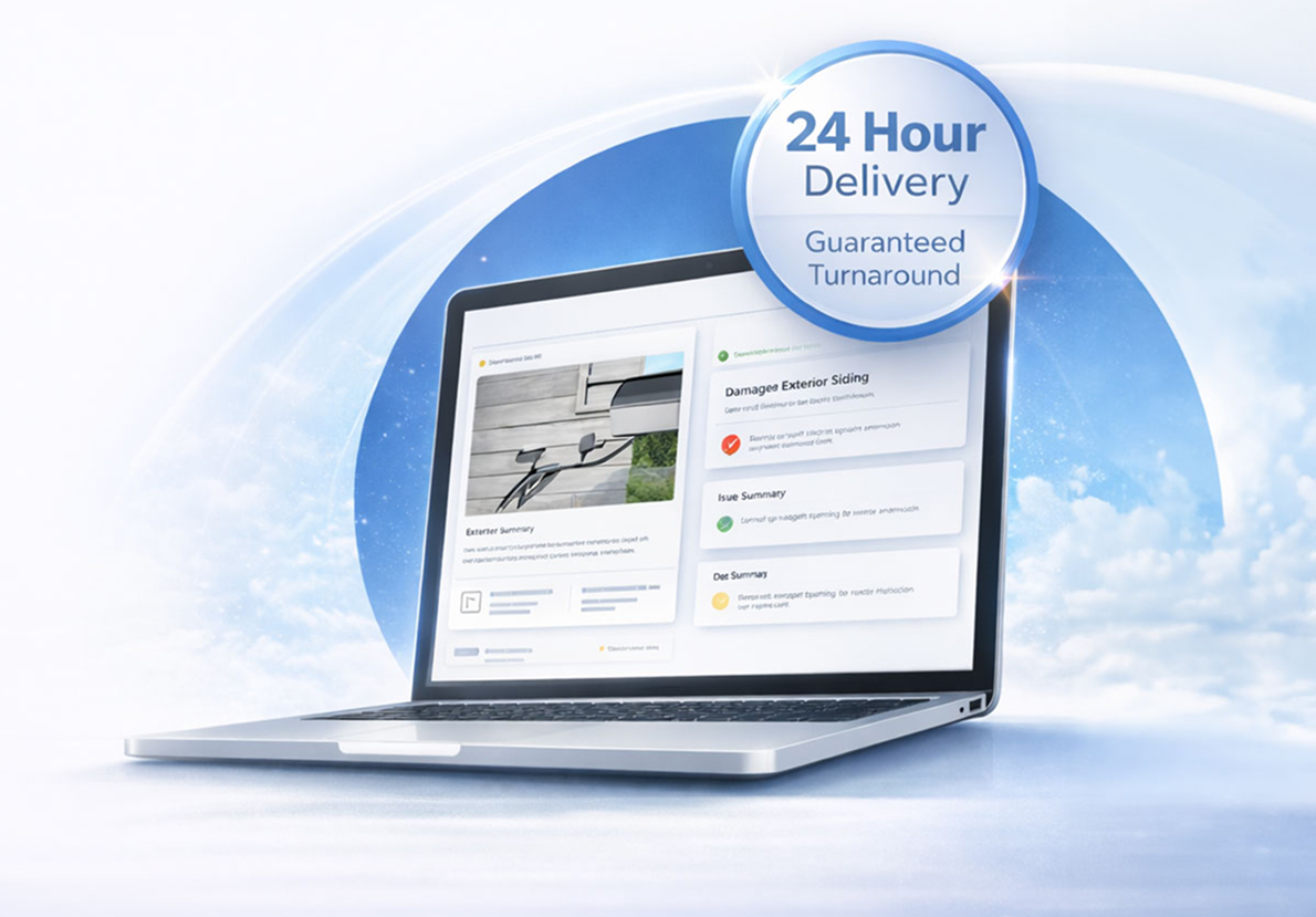 24 Hour Delivery - Inspection report on laptop